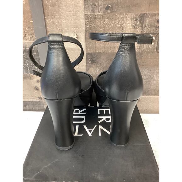 Naturalizer 27 Edit Womens 6M Black Leather Delphie Platform Heel Sandal LB12-22 - Picture 4 of 7